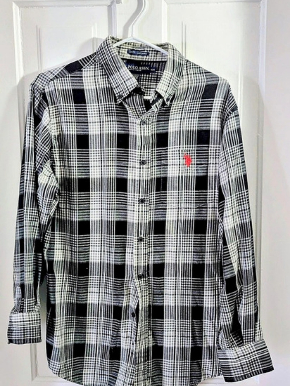 Polo Ralph Lauren Plaid Button Down in Black & White Like New